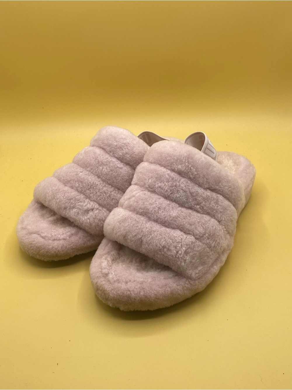 UGG Women's Pink Quilted Faux Shearling Slide Slippers - Picture 4 of 4